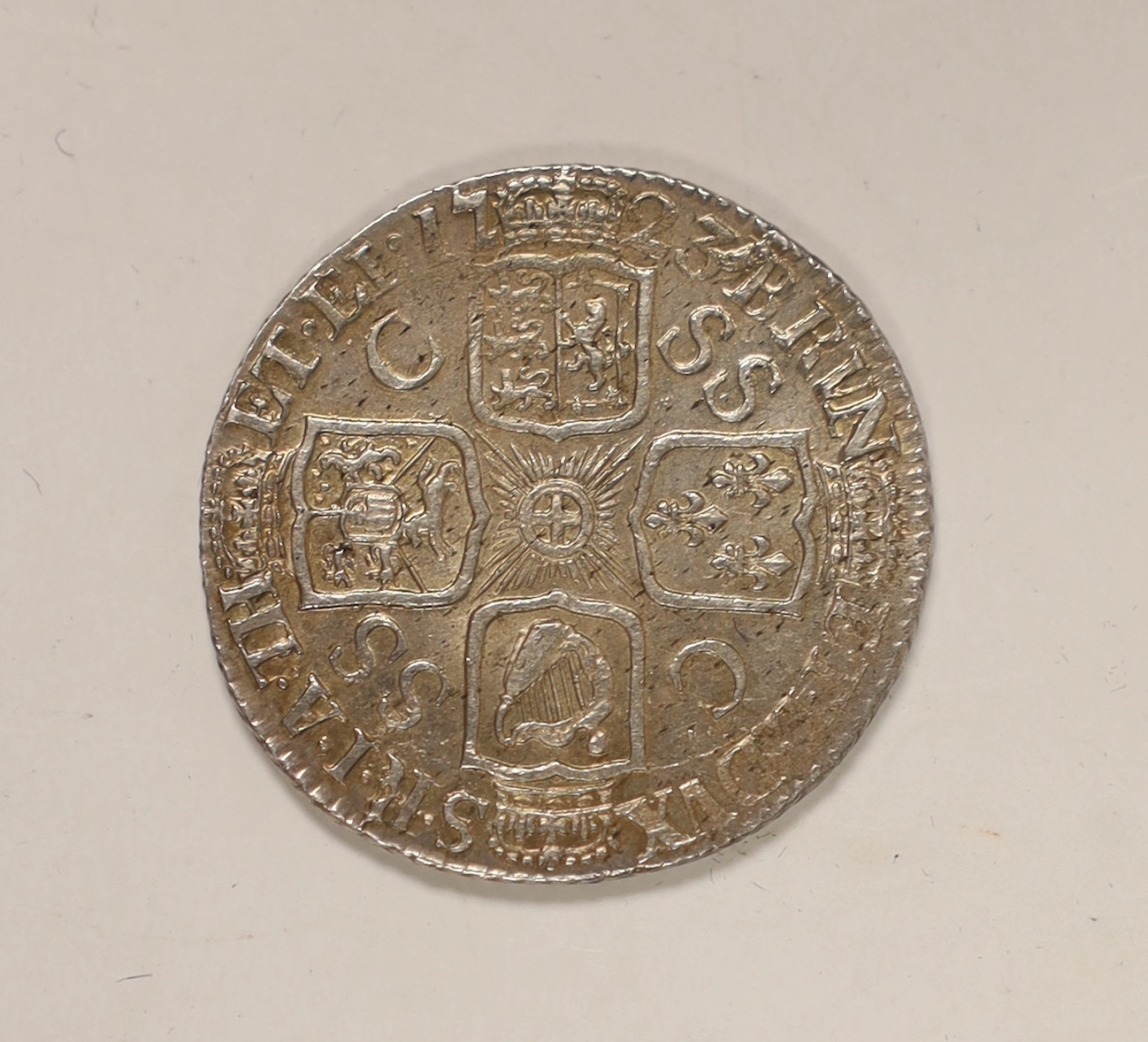 British silver coins, George I shilling SSC 1723, good VF